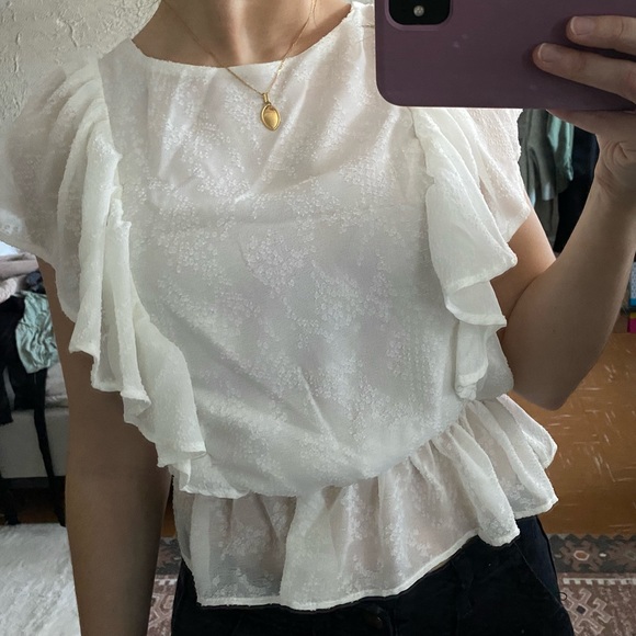 Ruffled white blouse from dynamite - Picture 4 of 5